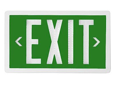 tritium exit sign green white border 10-year or 20-year