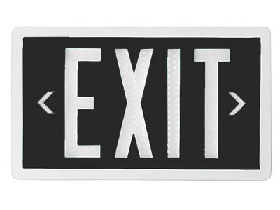 tritium exit sign black white border 10-year or 20-year